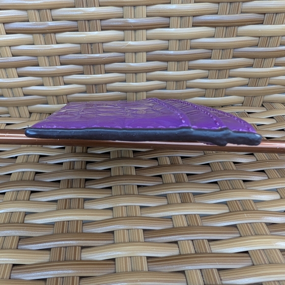 Coach Purple Coach Embossed Patent Leather Card Holder Case Wallet Pouch - Picture 4 of 11